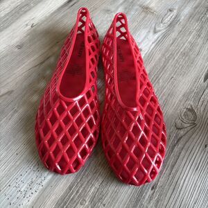 NEW Old Navy Red Women’s Jellies Jelly Lattice Shoes Flats Size 7